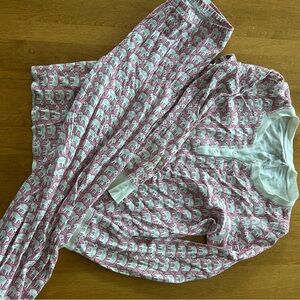 Roller Rabbit Pink and White Pajama Set